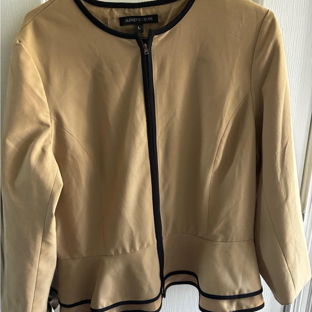 Beautiful Tan  jacket with peplum hem NWOT
